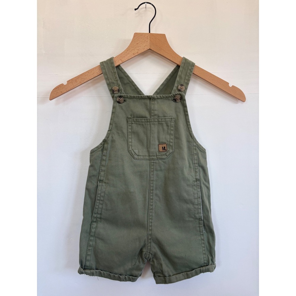 Mario Lopez Kids Olive Green Cotton Twill Overalls Shortalls 24M